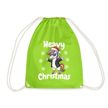 Heavy Christmas Unicorn Skirt - Drawstring Bag - neon green - Front