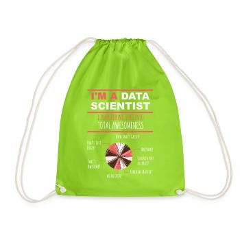 I’m a Data Scientist Boring Info into Awesomeness - Turnbeutel - Neongrün - Vorne