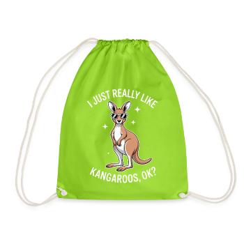 Kangaroo Spruch Kangaroo Lustige Kangaroo Geschenk - Turnbeutel - Neongrün - Vorne