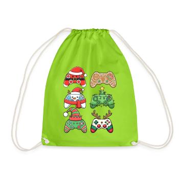 manette de jeu Noël Gamer Jeux vidéo - Sac de sport léger - vert néon - Devant