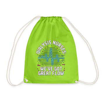 Dialysis Nurses We've Got Great Flow Renal Care - Drawstring Bag - neon green - Front