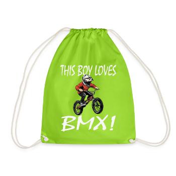Junge liebt BMX - Turnbeutel - Neongrün - Vorne