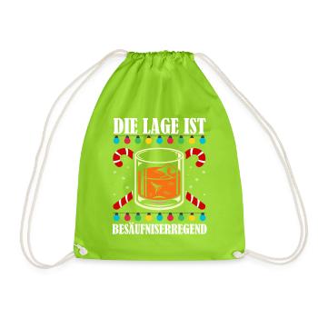 Weihnachtsmann Weihnachtszeit Bier Saufen Weihnach - Turnbeutel - Neongrün - Vorne