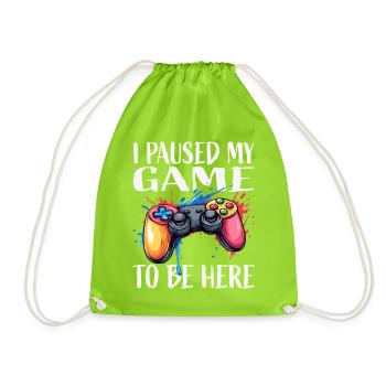 Gamer Pause Controller Color Explosion - Drawstring Bag - neon green - Front
