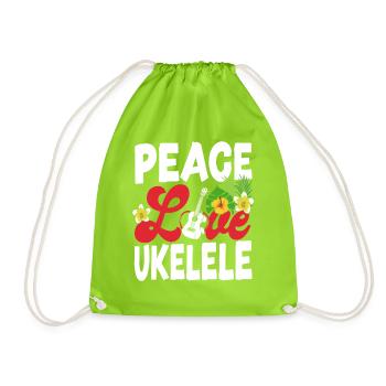 Ukulélé hawaïen Ukulélé Ukulélé Girl Peace - Sac de sport léger - vert néon - Devant