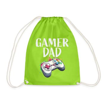 Gamer Dad Controller Splash - Turnbeutel - Neongrün - Vorne
