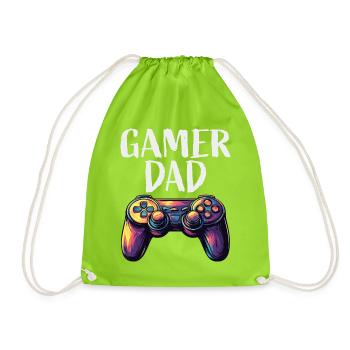 Gamer Dad Controller Motiv - Turnbeutel - Neongrün - Vorne