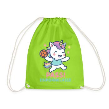 Unicorn Handball Pass, Unicorn Class Assist - Drawstring Bag - neon green - Front