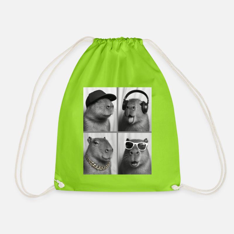 Capybara - Turnbeutel - Neongrün