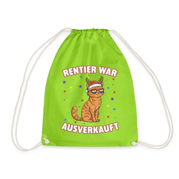 Reindeer was sold out - Drawstring Bag - neon green - Front