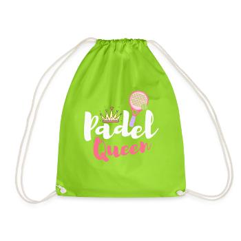 Frauen Padel Queen Padel Spielerin Tennis Padelspielerin - Turnbeutel - Neongrün - Vorne