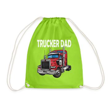 Motif camion Papa Camionneur - Sac de sport léger - vert néon - Devant