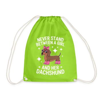Dictons de teckel Fille Cadeau drôle de teckel - Sac de sport léger - vert néon - Devant