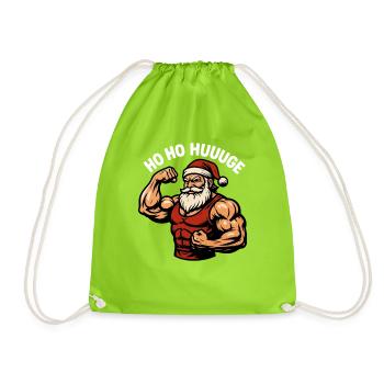 Ho, ho! Huge fun Christmas workout at Fit - Drawstring Bag - neon green - Front