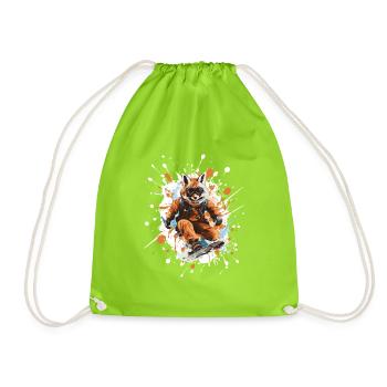 Fuchs Snowboard - Turnbeutel - Neongrün - Vorne