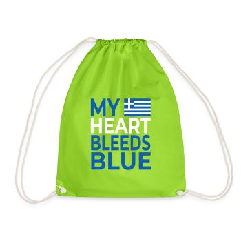 Mon cœur saigne bleu Grèce - Sac de sport léger - vert néon - Devant