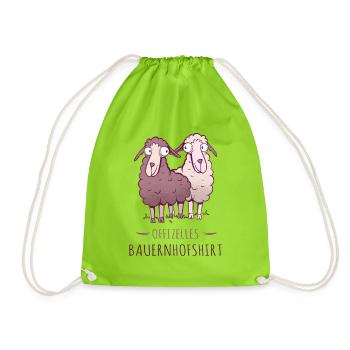 Official Farm Shirt Funny Sheep - Drawstring Bag - neon green - Front