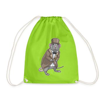 Ratte Bräutigam Ehering Hochzeit - Turnbeutel - Neongrün - Vorne