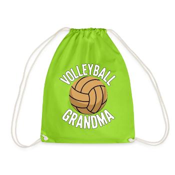 Volleyball Grandma – Stolze Oma - Turnbeutel - Neongrün - Vorne