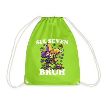 Six Sept Bruh Mardi Gras Fleur de Lis 6 7 Fun 6-7 - Sac de sport léger - vert néon - Devant