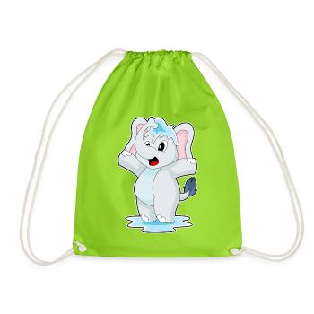 Elephant Water - Drawstring Bag - neon green - Front