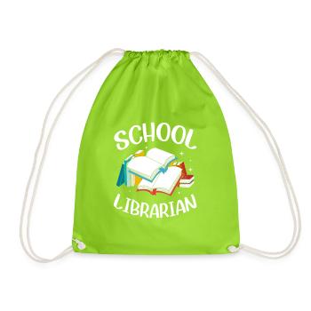 Lesen Bibliothek Leseratte - Turnbeutel - Neongrün - Vorne