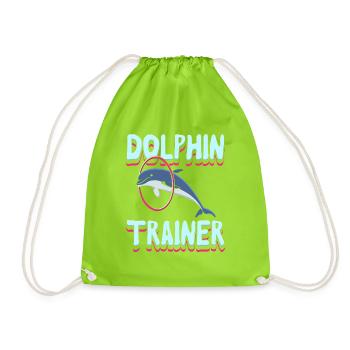 Dolphin Trainer Ocean Lover Design - Turnbeutel - Neongrün - Vorne