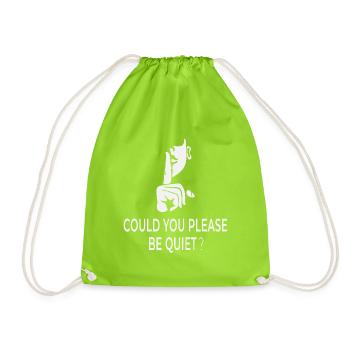 Pourriez-vous vous taire, s’il vous plaît ? – Humour britannique - Sac de sport léger - vert néon - Devant