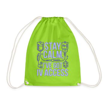 Infirmière en soins intensifs Reste calme J’ai une infirmière en soins aigus - Sac de sport léger - vert néon - Devant