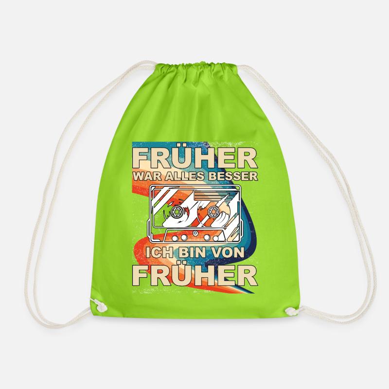 Früher war alles besser - Ich bin von früher - Turnbeutel - Neongrün