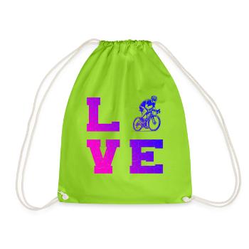Clear road bike motif for every day - Drawstring Bag - neon green - Front
