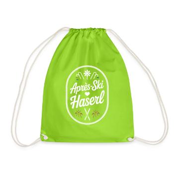 Après-ski bunny hut fun Skier ski bunny - Drawstring Bag - neon green - Front