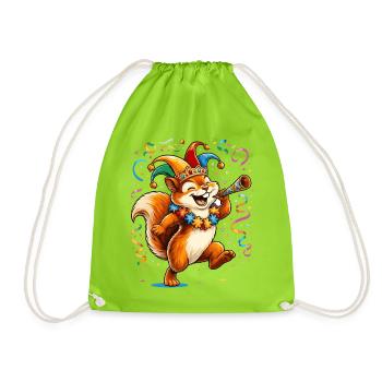 Écureuil de carnaval – Motif coloré de carnaval - Sac de sport léger - vert néon - Devant