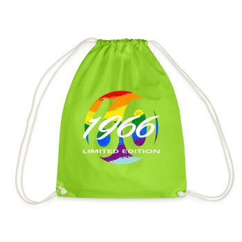 60e anniversaire 1966 cadeau pour hommes et femmes - Sac de sport léger - vert néon - Devant