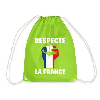 Respect France - Drawstring Bag - neon green - Front