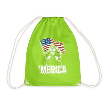 America Bigfoot Drôle 4 juillet Bigfoot Ameri - Sac de sport léger - vert néon - Devant