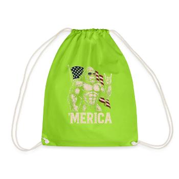 America Bigfoot Drôle 4 juillet Bigfoot Ameri - Sac de sport léger - vert néon - Devant
