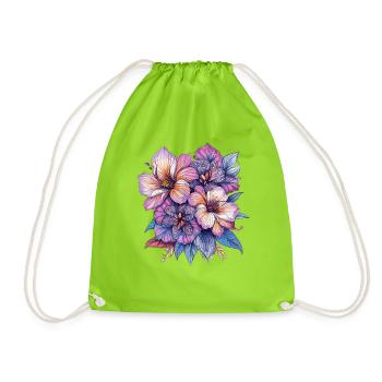 Explosion de couleurs Fleurs - Sac de sport léger - vert néon - Devant