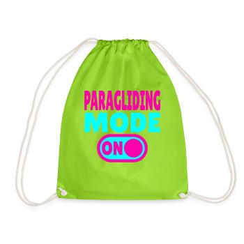Paragliding Mode ON – Paragliding Freedom - Drawstring Bag - neon green - Front