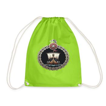 Légende viking viking marin Odin Raven Fighter - Sac de sport léger - vert néon - Devant
