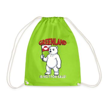 Greenland Is Not For Sale - Drawstring Bag - neon green - Front