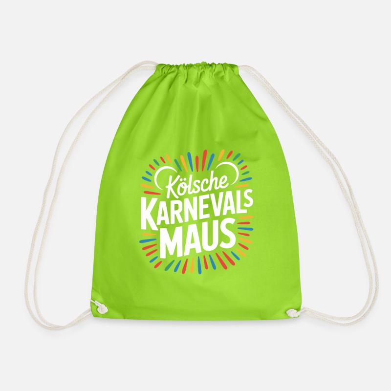Kölsche Karnevalsmaus Karneval Köln Kölner Maus - Turnbeutel - Neongrün