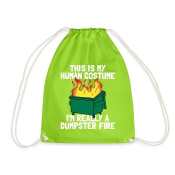 C’est drôle que ce soit mon costume humain pour le ton déchet - Sac de sport léger - vert néon - Devant