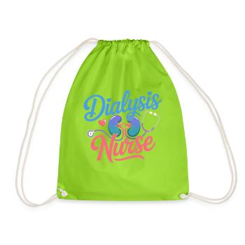 Dialysis Nurse Design - Drawstring Bag - neon green - Front