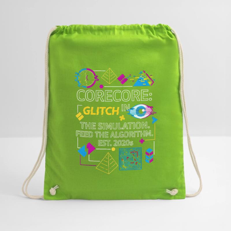 Corecore Glitch Simulation Algorithm Collage Drawstring Bag