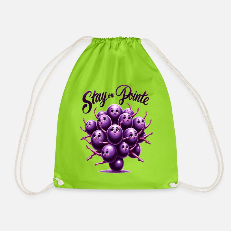 Pointe Grapes Dream - Drawstring Bag - neon green