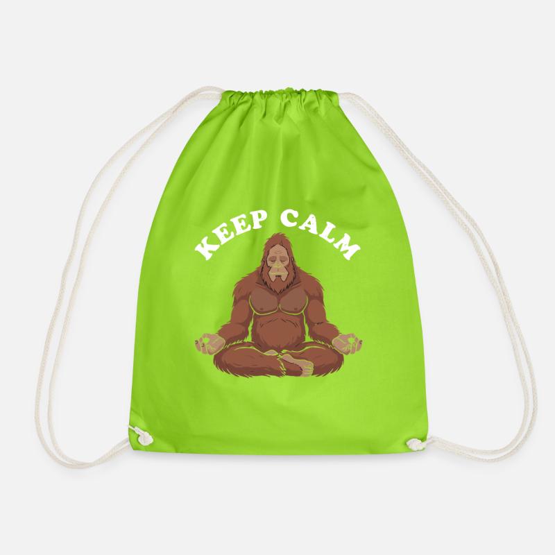 Orangutan Meditation Keep Calm - Turnbeutel - Neongrün