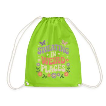 Sweating Sayings Funny Sweating Gift - Drawstring Bag - neon green - Front