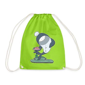 Whale Chef Chef Hat Cooking - Drawstring Bag - neon green - Front
