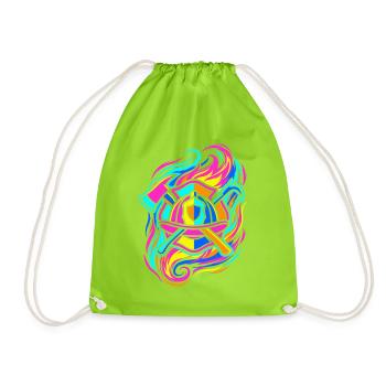 Emblème du pompier - Sac de sport léger - vert néon - Devant